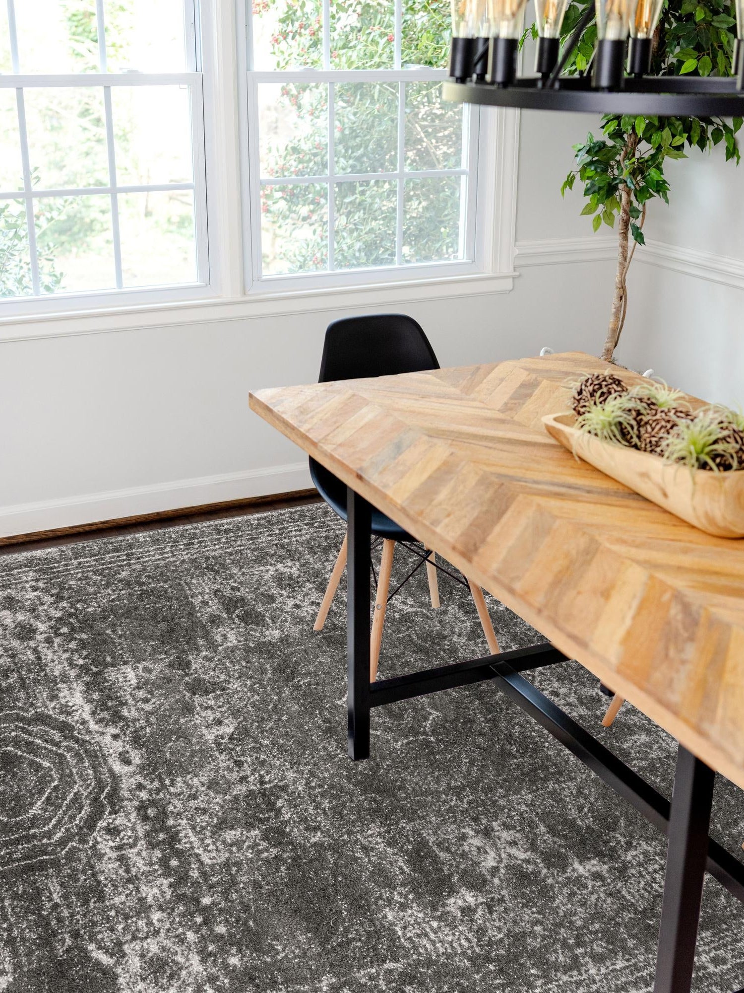 Dark Gray 9' x 12' Bromley Rectangle Area Rug 100% Polypropylene With Cotton Backing Vintage Distressed Colorful Traditional Carpet for Living Dining Rooms Offices for Sale at Rug Engine