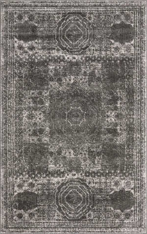 Dark Gray 5' 3 x 8' Bromley Rectangle Area Rug 100% Polypropylene With Cotton Backing Vintage Distressed Colorful Traditional Carpet for Living Dining Rooms Offices for Sale at Rug Engine
