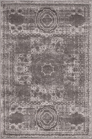Dark Gray 4' 1 x 6' 1 Bromley Rectangle Area Rug 100% Polypropylene With Cotton Backing Vintage Distressed Colorful Traditional Carpet for Living Dining Rooms Offices for Sale at Rug Engine
