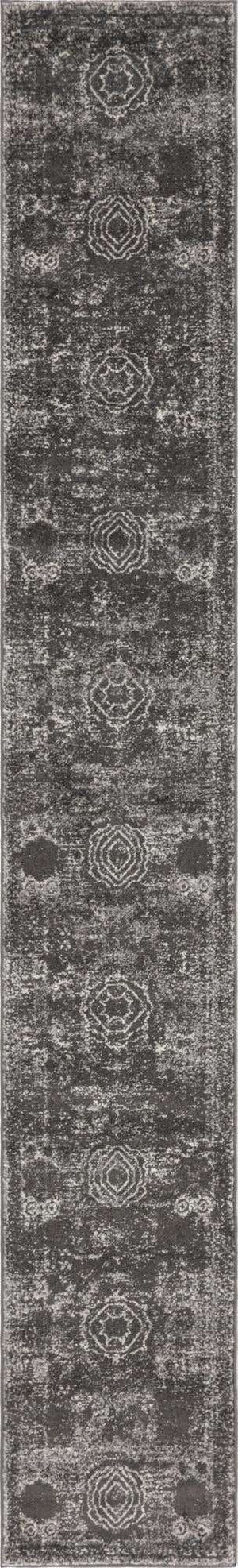 Dark Gray 2' x 13' 1 Bromley Runner Area Rug 100% Polypropylene With Cotton Backing Vintage Distressed Colorful Traditional Carpet for Living Dining Rooms Offices for Sale at Rug Engine