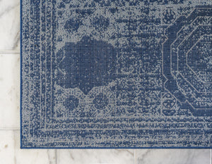 Navy Blue 6' 1 x 9' Bromley Rectangle Area Rug 100% Polypropylene With Cotton Backing Vintage Distressed Colorful Traditional Carpet for Living Dining Rooms Offices for Sale at Rug Engine