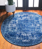 Aqua 3' 1 x 3' 1 Bromley Round Area Rug 100% Polypropylene With Cotton Backing Vintage Distressed Colorful Traditional Carpet for Living Dining Rooms Offices for Sale at Rug Engine