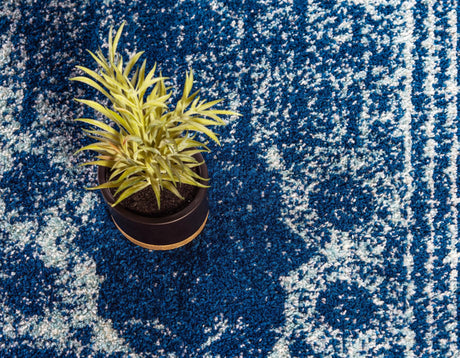 Navy Blue 2' x 8' 8 Bromley Runner Area Rug 100% Polypropylene With Cotton Backing Vintage Distressed Colorful Traditional Carpet for Living Dining Rooms Offices for Sale at Rug Engine