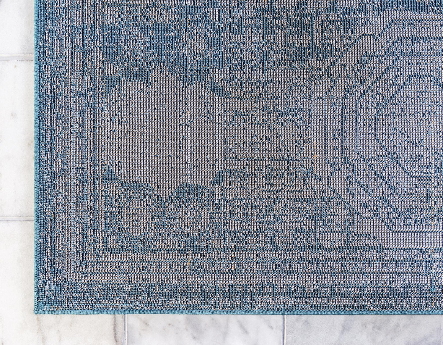 Turquoise 8' x 11' Bromley Rectangle Area Rug 100% Polypropylene With Cotton Backing Vintage Distressed Colorful Traditional Carpet for Living Dining Rooms Offices for Sale at Rug Engine