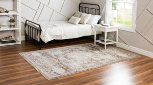 Light Brown 3' 3 x 5' 3 Bromley Rectangle Area Rug 100% Polypropylene With Cotton Backing Vintage Distressed Colorful Traditional Carpet for Living Dining Rooms Offices for Sale at Rug Engine