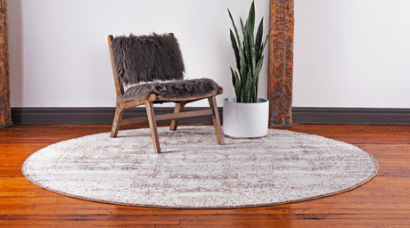Light Brown 3' x 3' Bromley Round Area Rug 100% Polypropylene With Cotton Backing Vintage Distressed Colorful Traditional Carpet for Living Dining Rooms Offices for Sale at Rug Engine