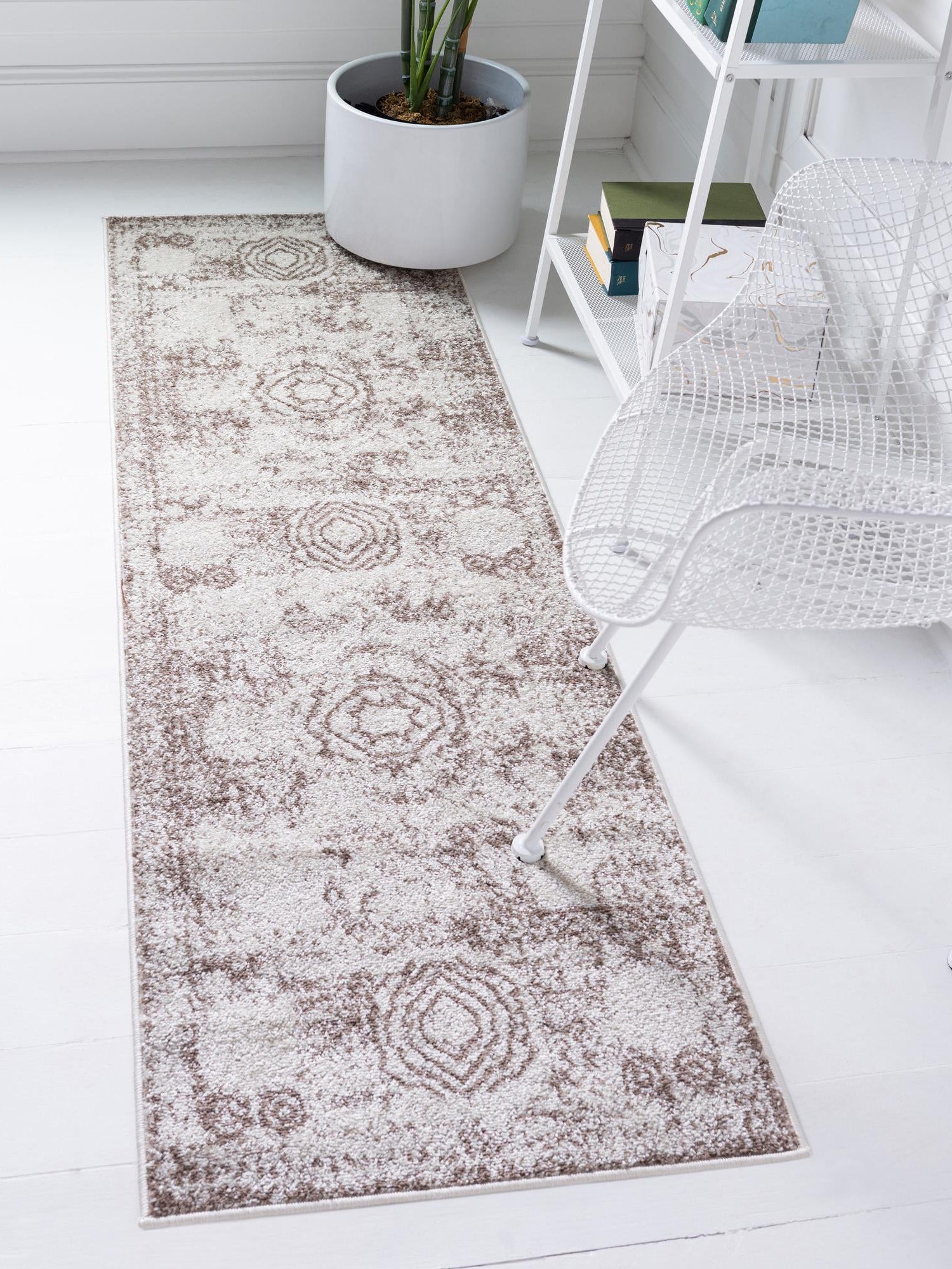 Light Brown 2' x 13' 1 Bromley Runner Area Rug 100% Polypropylene With Cotton Backing Vintage Distressed Colorful Traditional Carpet for Living Dining Rooms Offices for Sale at Rug Engine