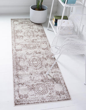 Light Brown 2' x 13' 1 Bromley Runner Area Rug 100% Polypropylene With Cotton Backing Vintage Distressed Colorful Traditional Carpet for Living Dining Rooms Offices for Sale at Rug Engine