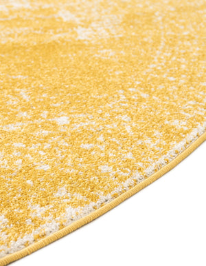Yellow 12' x 12' Bromley Round Area Rug 100% Polypropylene With Cotton Backing Vintage Distressed Colorful Traditional Carpet for Living Dining Rooms Offices for Sale at Rug Engine
