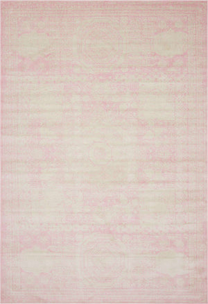 Pink 10' x 14' 1 Bromley Rectangle Area Rug 100% Polypropylene With Cotton Backing Vintage Distressed Colorful Traditional Carpet for Living Dining Rooms Offices for Sale at Rug Engine