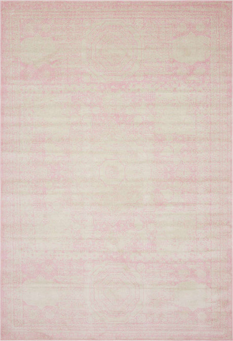 Pink 10' x 14' 1 Bromley Rectangle Area Rug 100% Polypropylene With Cotton Backing Vintage Distressed Colorful Traditional Carpet for Living Dining Rooms Offices for Sale at Rug Engine