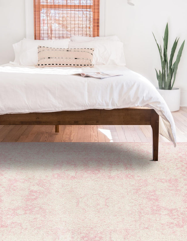 Pink 3' 1 x 5' 3 Bromley Rectangle Area Rug 100% Polypropylene With Cotton Backing Vintage Distressed Colorful Traditional Carpet for Living Dining Rooms Offices for Sale at Rug Engine