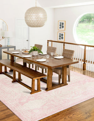 Pink 3' 1 x 5' 3 Bromley Rectangle Area Rug 100% Polypropylene With Cotton Backing Vintage Distressed Colorful Traditional Carpet for Living Dining Rooms Offices for Sale at Rug Engine