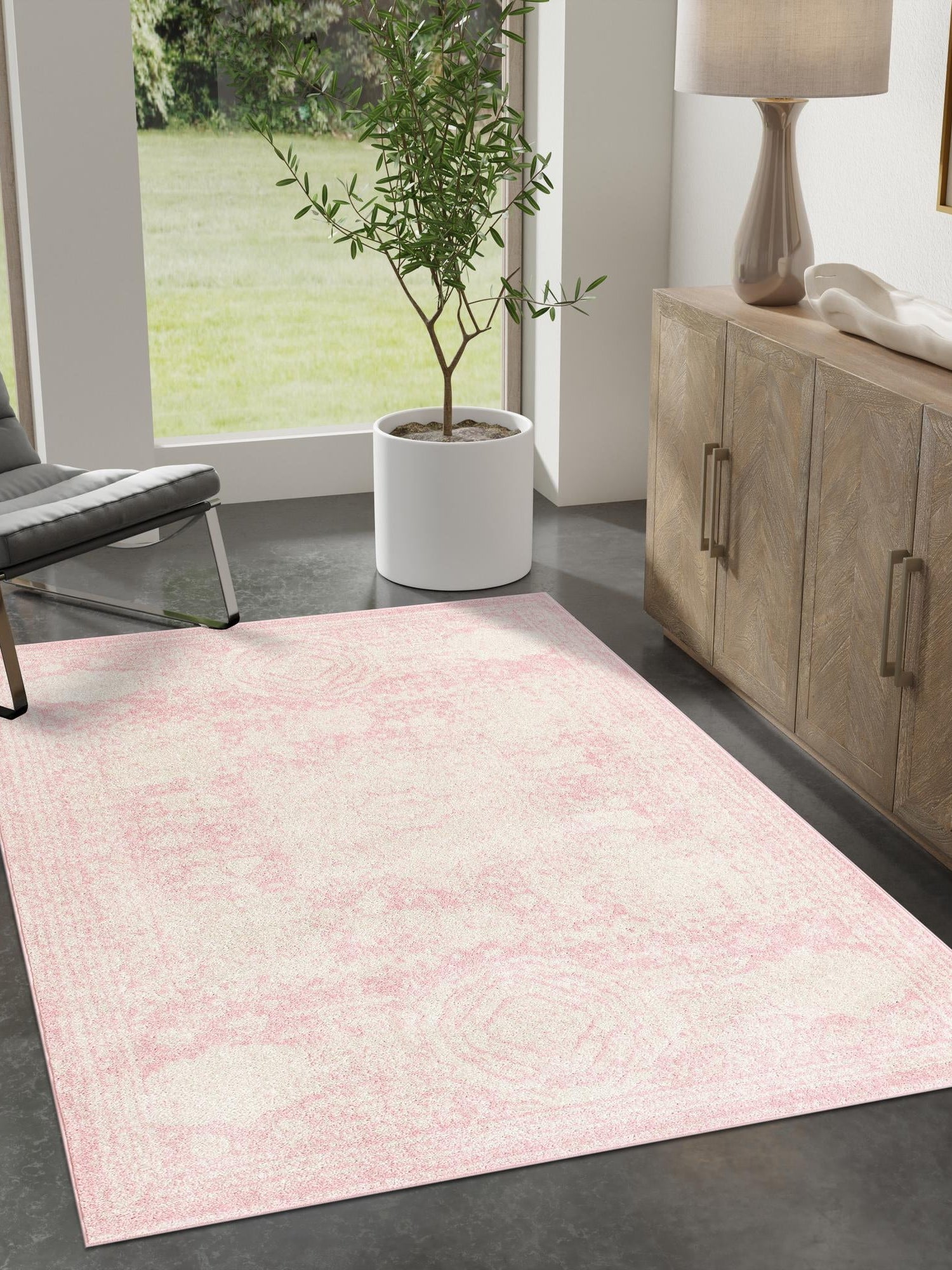Pink 10' x 14' 1 Bromley Rectangle Area Rug 100% Polypropylene With Cotton Backing Vintage Distressed Colorful Traditional Carpet for Living Dining Rooms Offices for Sale at Rug Engine