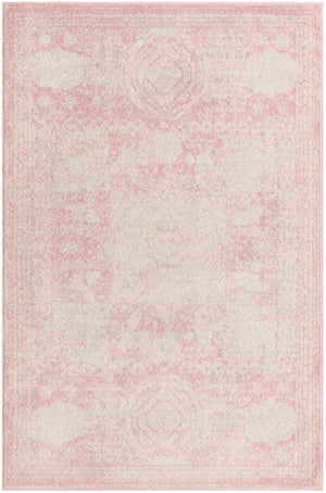 Pink 5' 3 x 8' Bromley Rectangle Area Rug 100% Polypropylene With Cotton Backing Vintage Distressed Colorful Traditional Carpet for Living Dining Rooms Offices for Sale at Rug Engine