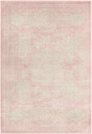 Pink 4' 1 x 6' 1 Bromley Rectangle Area Rug 100% Polypropylene With Cotton Backing Vintage Distressed Colorful Traditional Carpet for Living Dining Rooms Offices for Sale at Rug Engine