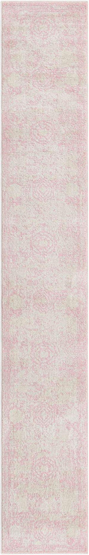 Pink 2' x 13' 1 Bromley Runner Area Rug 100% Polypropylene With Cotton Backing Vintage Distressed Colorful Traditional Carpet for Living Dining Rooms Offices for Sale at Rug Engine