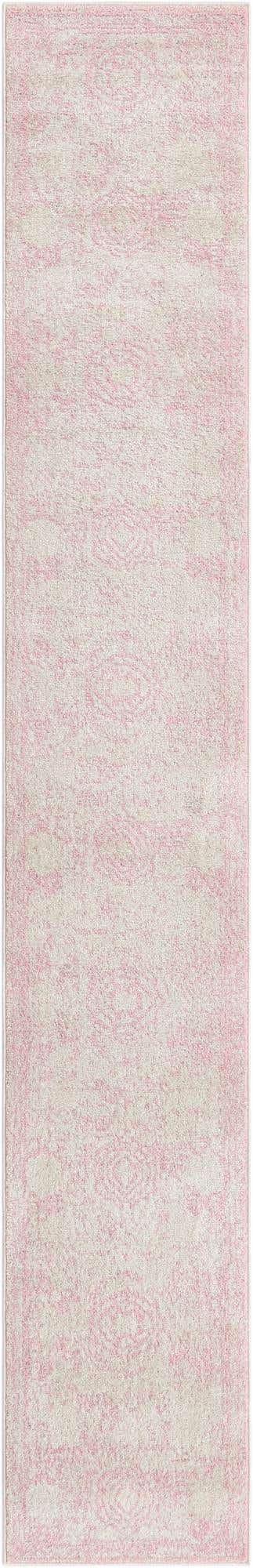 Pink 2' x 13' 1 Bromley Runner Area Rug 100% Polypropylene With Cotton Backing Vintage Distressed Colorful Traditional Carpet for Living Dining Rooms Offices for Sale at Rug Engine