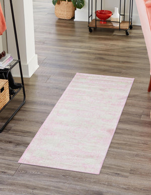 Pink 2' x 13' 1 Bromley Runner Area Rug 100% Polypropylene With Cotton Backing Vintage Distressed Colorful Traditional Carpet for Living Dining Rooms Offices for Sale at Rug Engine