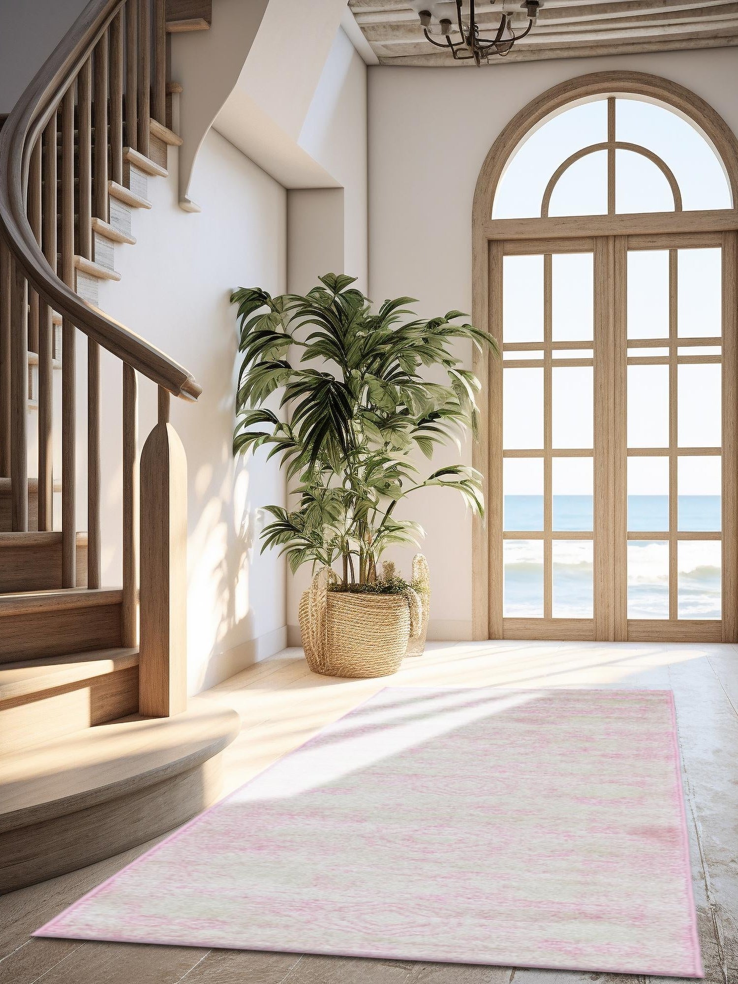 Pink 2' x 13' 1 Bromley Runner Area Rug 100% Polypropylene With Cotton Backing Vintage Distressed Colorful Traditional Carpet for Living Dining Rooms Offices for Sale at Rug Engine