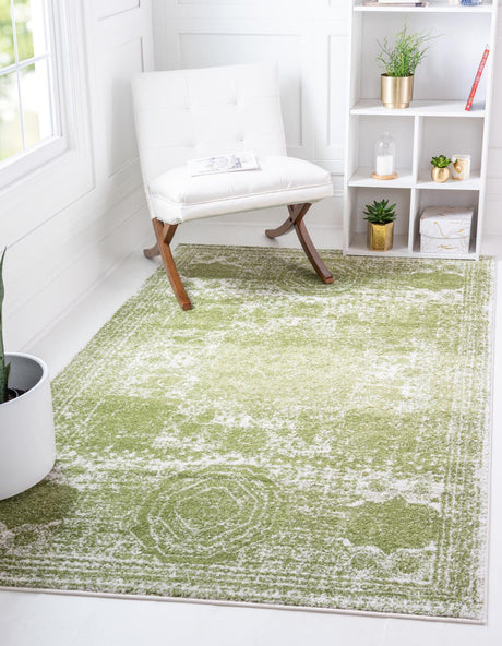 Green 10' x 14' 1 Bromley Rectangle Area Rug 100% Polypropylene With Cotton Backing Vintage Distressed Colorful Traditional Carpet for Living Dining Rooms Offices for Sale at Rug Engine