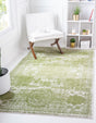 Green 10' x 14' 1 Bromley Rectangle Area Rug 100% Polypropylene With Cotton Backing Vintage Distressed Colorful Traditional Carpet for Living Dining Rooms Offices for Sale at Rug Engine