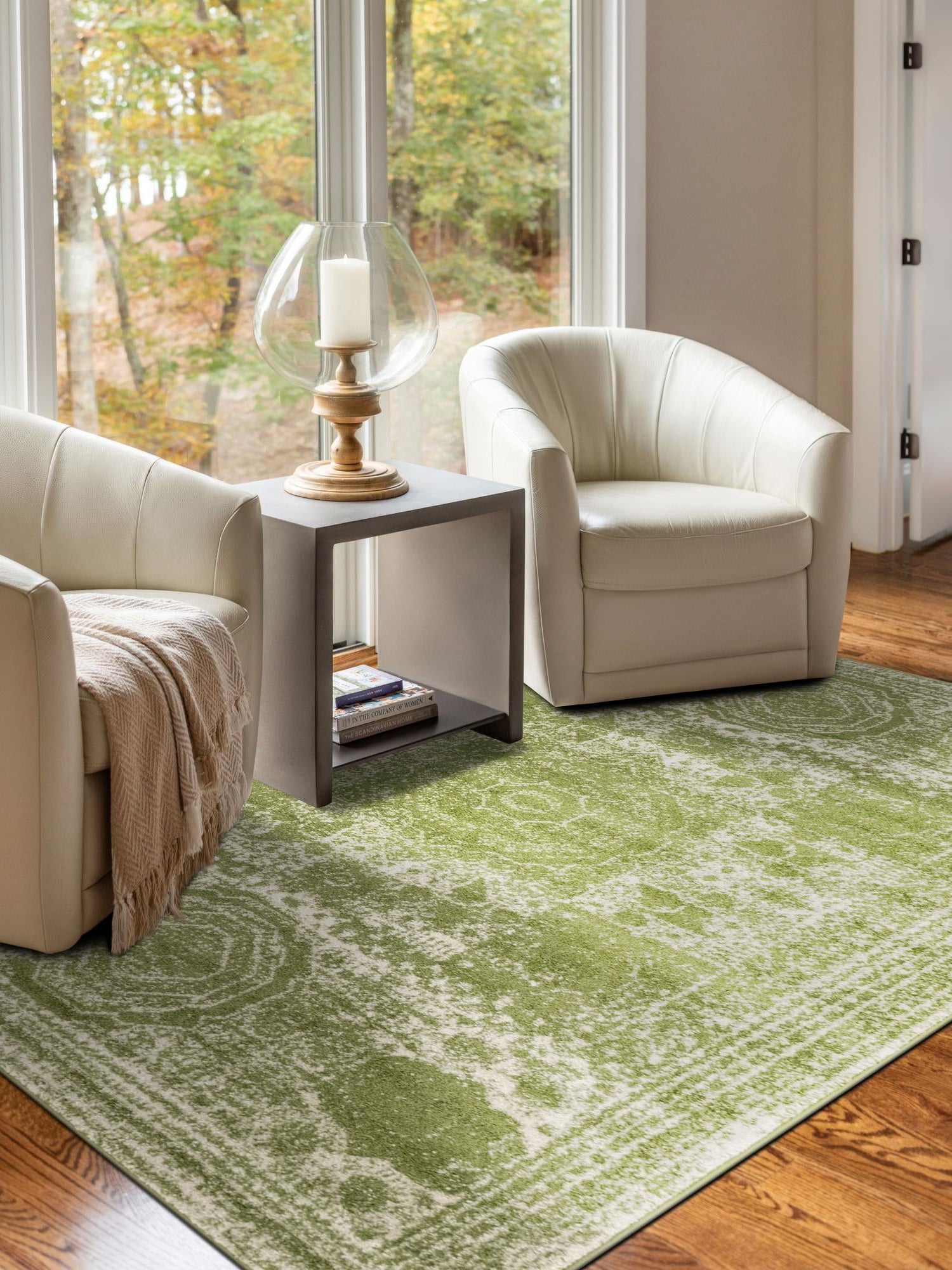 Green 3' 1 x 5' 3 Bromley Rectangle Area Rug 100% Polypropylene With Cotton Backing Vintage Distressed Colorful Traditional Carpet for Living Dining Rooms Offices for Sale at Rug Engine