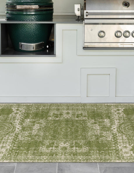 Green 10' x 14' 1 Bromley Rectangle Area Rug 100% Polypropylene With Cotton Backing Vintage Distressed Colorful Traditional Carpet for Living Dining Rooms Offices for Sale at Rug Engine