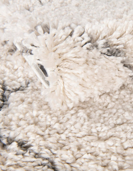 Ivory 2' x 8' Rabat Shag Runner Area Rug Thick Soft Touch Fluffy & Plush Shaggy Pile Durable Geometric Carpet for Luxury Interior Design for Sale at Rug Engine
