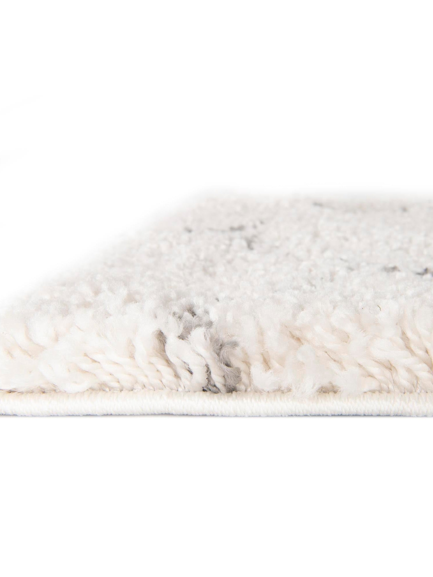 Ivory 2' x 7' 1 Rabat Shag Runner Area Rug Thick Soft Touch Fluffy & Plush Shaggy Pile Durable Geometric Carpet for Luxury Interior Design for Sale at Rug Engine