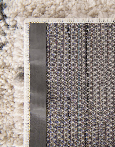 Ivory 2' x 8' Rabat Shag Runner Area Rug Thick Soft Touch Fluffy & Plush Shaggy Pile Durable Geometric Carpet for Luxury Interior Design for Sale at Rug Engine