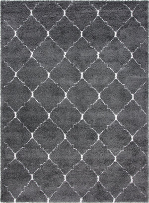 Gray 9' x 12' Rabat Shag Rectangle Area Rug Thick Soft Touch Fluffy & Plush Shaggy Pile