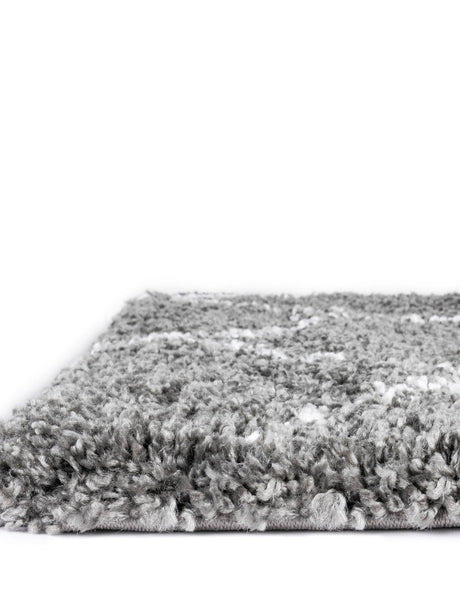 Gray 4' 1 x 6' 1 Rabat Shag Rectangle Area Rug Thick Soft Touch Fluffy & Plush Shaggy Pile Durable Geometric Carpet for Luxury Interior Design for Sale at Rug Engine