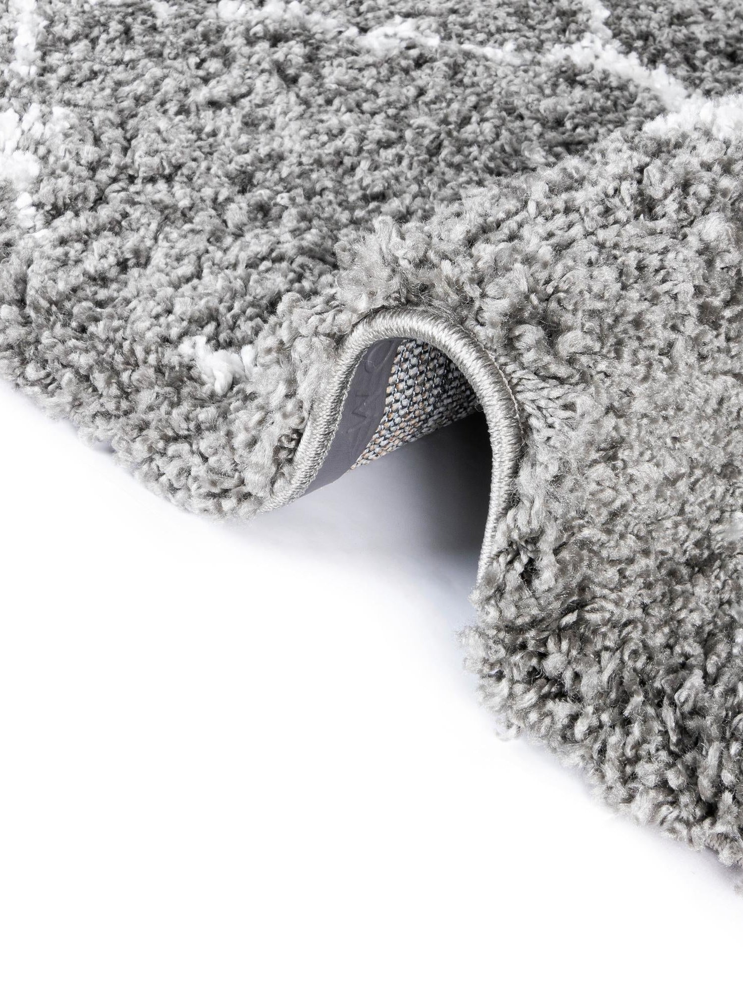 Gray 4' 1 x 6' 1 Rabat Shag Rectangle Area Rug Thick Soft Touch Fluffy & Plush Shaggy Pile Durable Geometric Carpet for Luxury Interior Design for Sale at Rug Engine