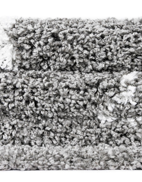 Gray 9' x 12' Rabat Shag Rectangle Area Rug Thick Soft Touch Fluffy & Plush Shaggy Pile Durable Geometric Carpet for Luxury Interior Design for Sale at Rug Engine