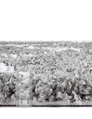 Gray 5' 1 x 5' 1 Rabat Shag Round Area Rug Thick Soft Touch Fluffy & Plush Shaggy Pile