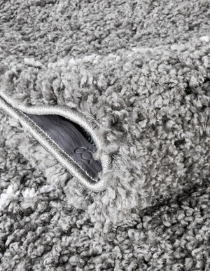 Gray 5' 1 x 5' 1 Rabat Shag Round Area Rug Thick Soft Touch Fluffy & Plush Shaggy Pile