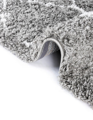 Gray 5' 1 x 5' 1 Rabat Shag Round Area Rug Thick Soft Touch Fluffy & Plush Shaggy Pile