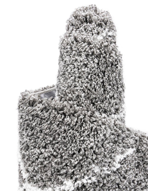 Gray 5' 1 x 5' 1 Rabat Shag Round Area Rug Thick Soft Touch Fluffy & Plush Shaggy Pile