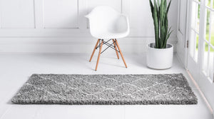 Gray 2' 7 x 10' Rabat Shag Runner Area Rug Thick Soft Touch Fluffy & Plush Shaggy Pile