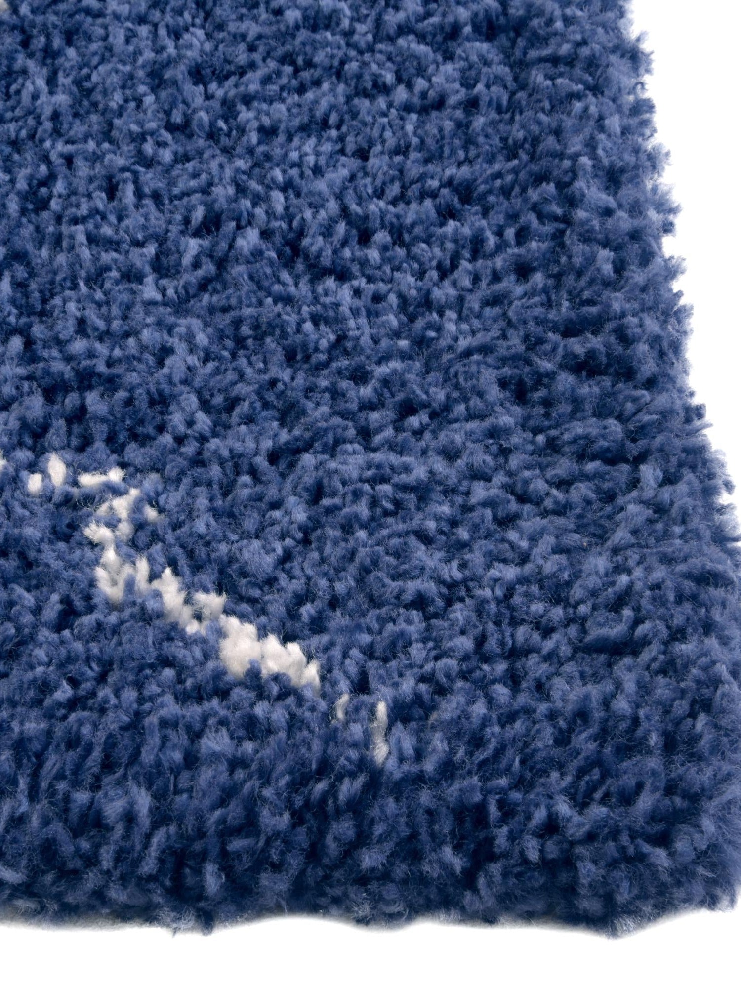 Navy Blue 4' 1 x 6' 1 Rabat Shag Rectangle Area Rug Thick Soft Touch Fluffy & Plush Shaggy Pile Durable Geometric Carpet for Luxury Interior Design for Sale at Rug Engine