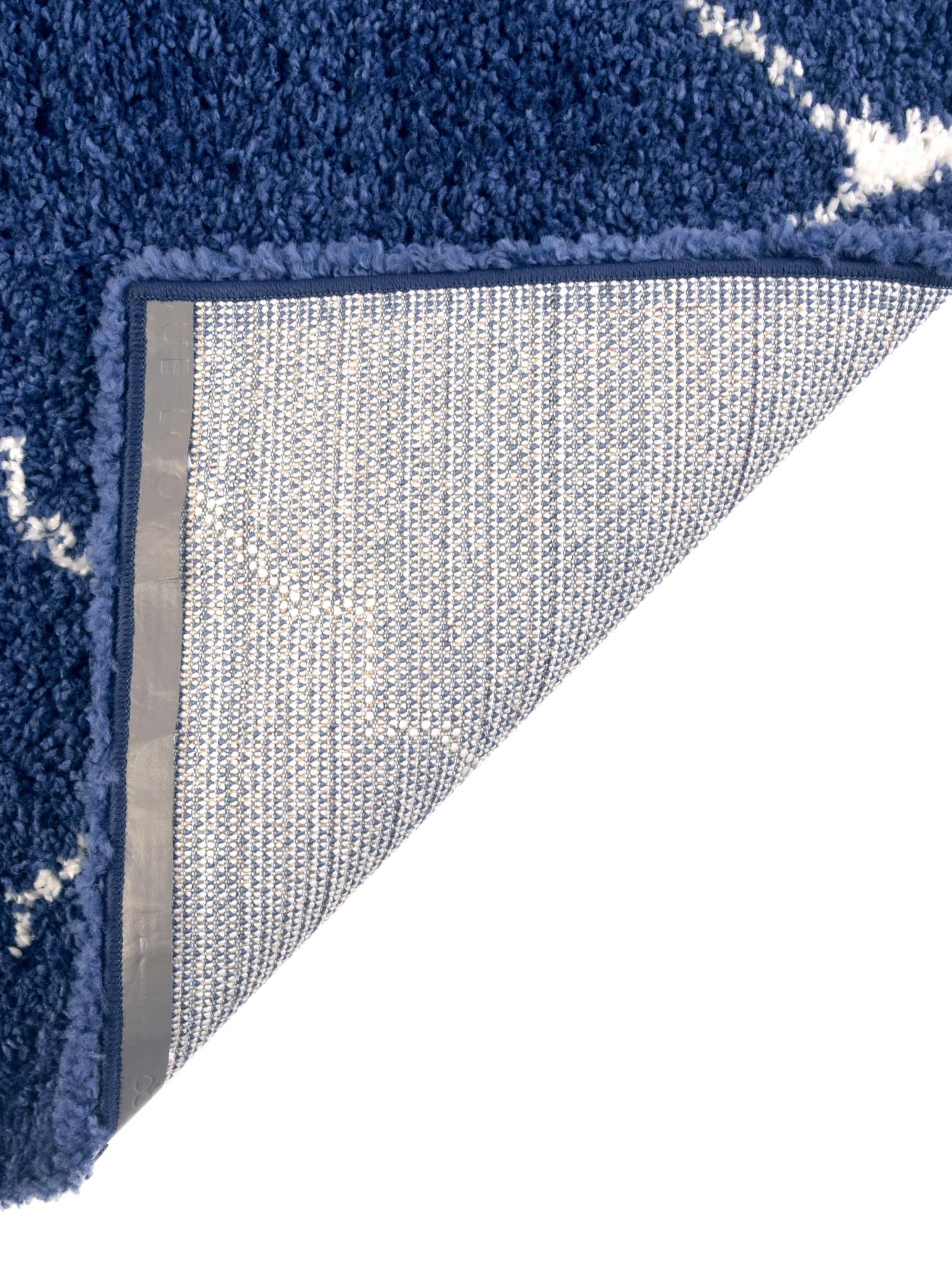 Navy Blue 4' 1 x 6' 1 Rabat Shag Rectangle Area Rug Thick Soft Touch Fluffy & Plush Shaggy Pile Durable Geometric Carpet for Luxury Interior Design for Sale at Rug Engine