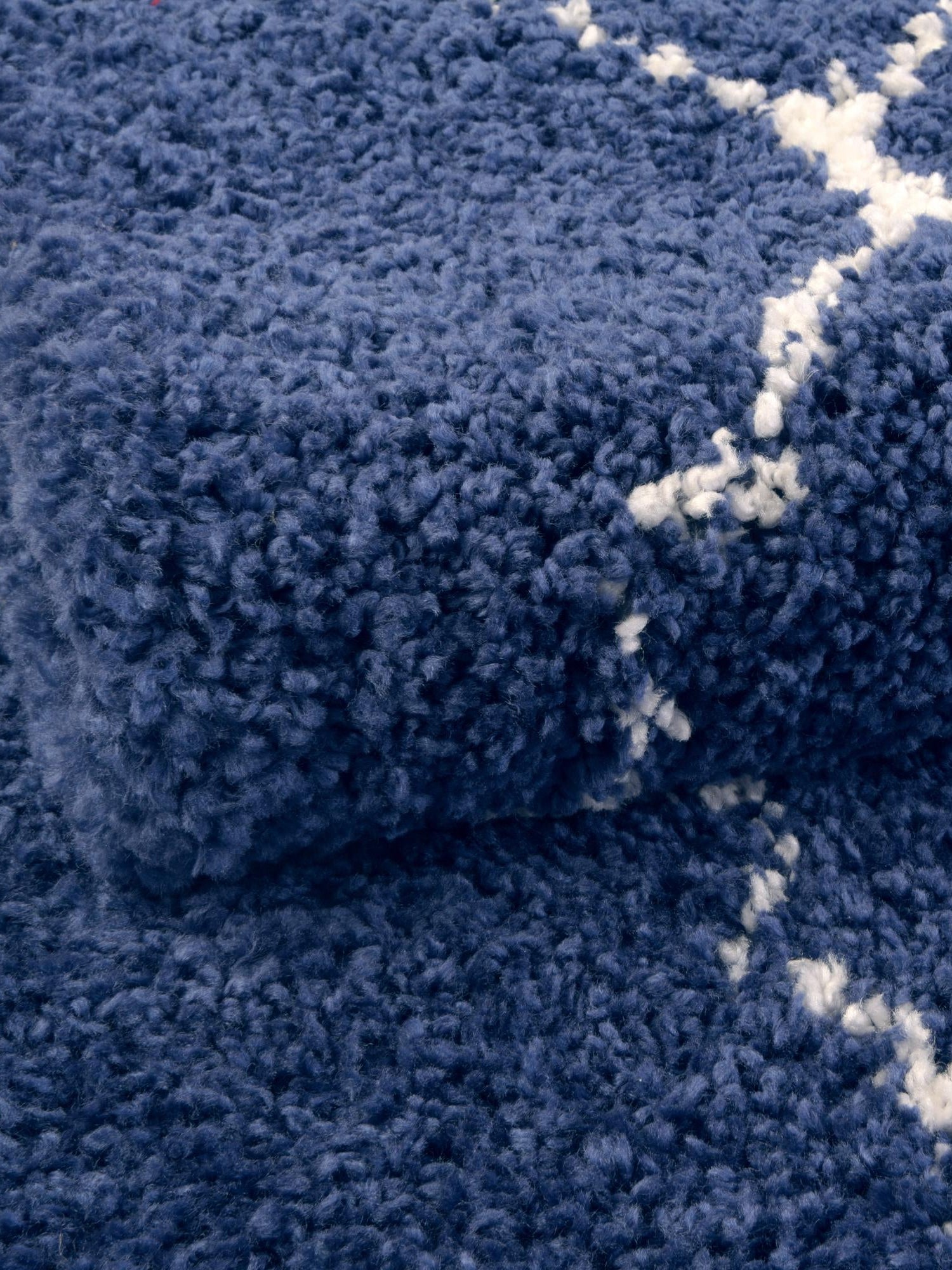 Navy Blue 8' x 8' Rabat Shag Round Area Rug Thick Soft Touch Fluffy & Plush Shaggy Pile Durable Geometric Carpet for Luxury Interior Design for Sale at Rug Engine