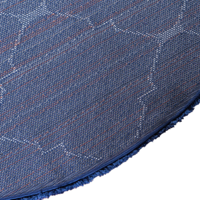 Navy Blue 5' 1 x 5' 1 Rabat Shag Round Area Rug Thick Soft Touch Fluffy & Plush Shaggy Pile