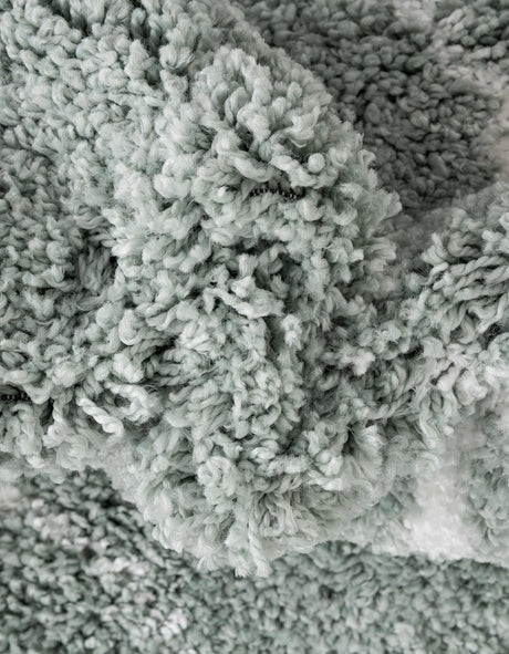 Light Green 8' x 8' Rabat Shag Square Area Rug Thick Soft Touch Fluffy & Plush Shaggy Pile Durable Geometric Carpet for Luxury Interior Design for Sale at Rug Engine