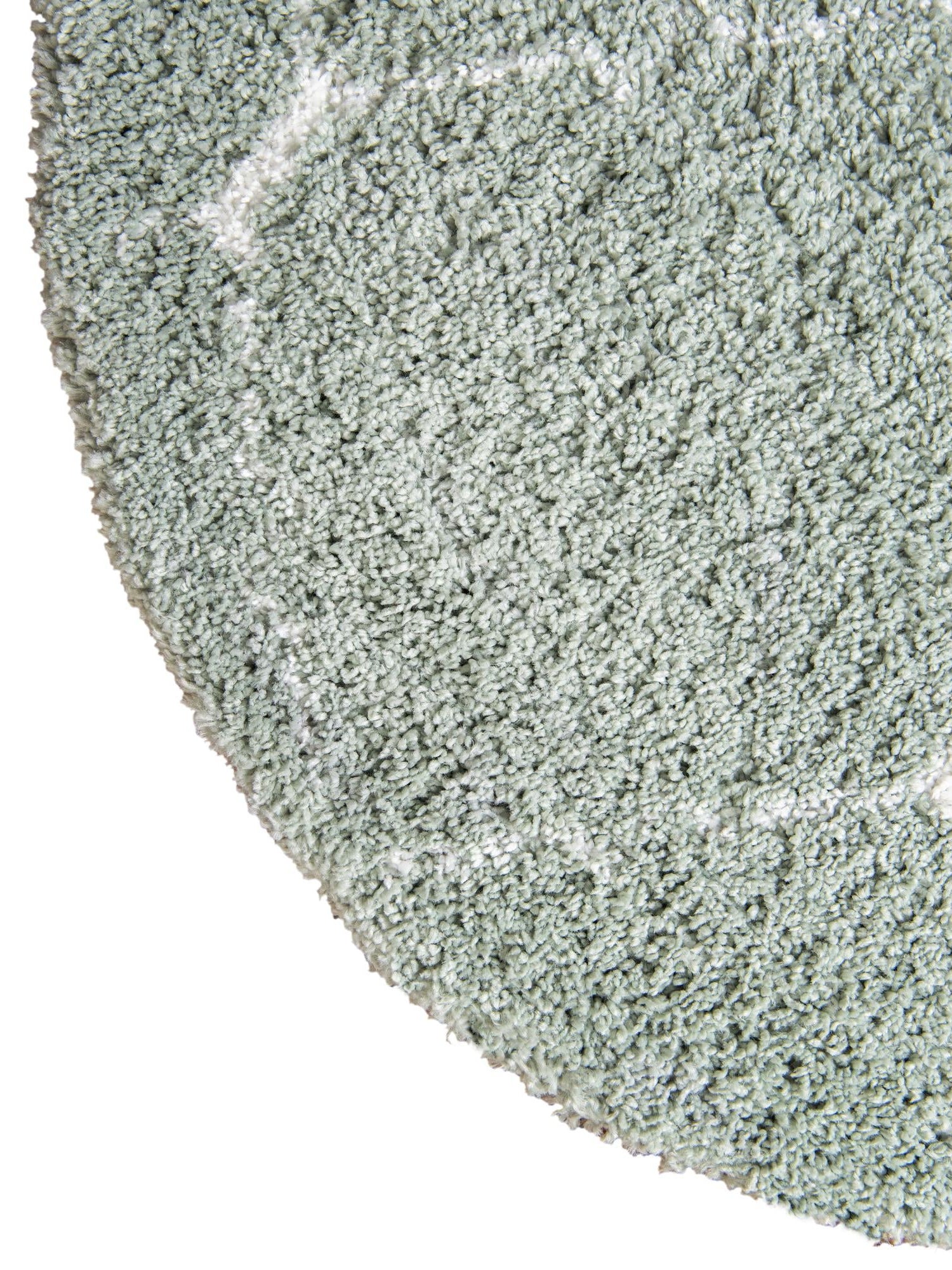 Light Green 5' 3 x 5' 3 Rabat Shag Round Area Rug Thick Soft Touch Fluffy & Plush Shaggy Pile Durable Geometric Carpet for Luxury Interior Design for Sale at Rug Engine