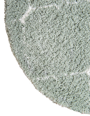 Light Green 5' 3 x 5' 3 Rabat Shag Round Area Rug Thick Soft Touch Fluffy & Plush Shaggy Pile