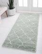 Light Green 2' 7 x 10' Rabat Shag Runner Area Rug Thick Soft Touch Fluffy & Plush Shaggy Pile Durable Geometric Carpet for Luxury Interior Design for Sale at Rug Engine