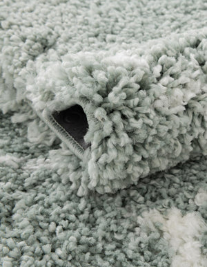 Light Green 2' 7 x 6' 1 Rabat Shag Runner Area Rug Thick Soft Touch Fluffy & Plush Shaggy Pile