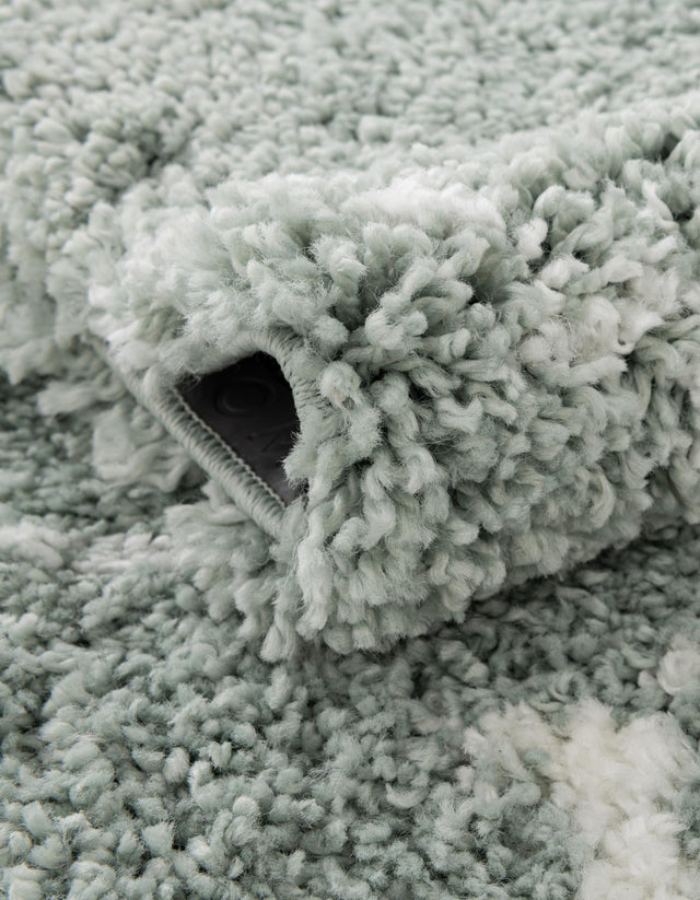 Light Green 2' 7 x 6' 1 Rabat Shag Runner Area Rug Thick Soft Touch Fluffy & Plush Shaggy Pile